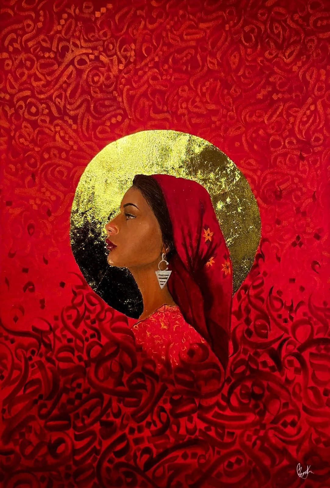 Zina, acrylic painting by Moroccan artist Mona Tahar